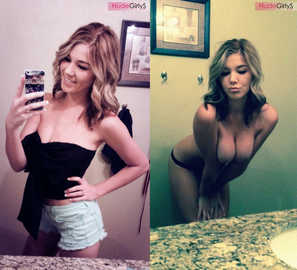 College blondoe girlfriend dressed naked tits